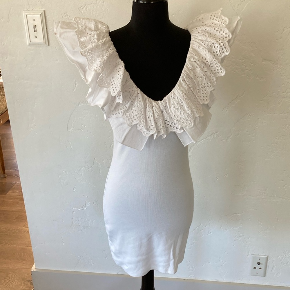 Elegant  Zara White Ruffled Mini